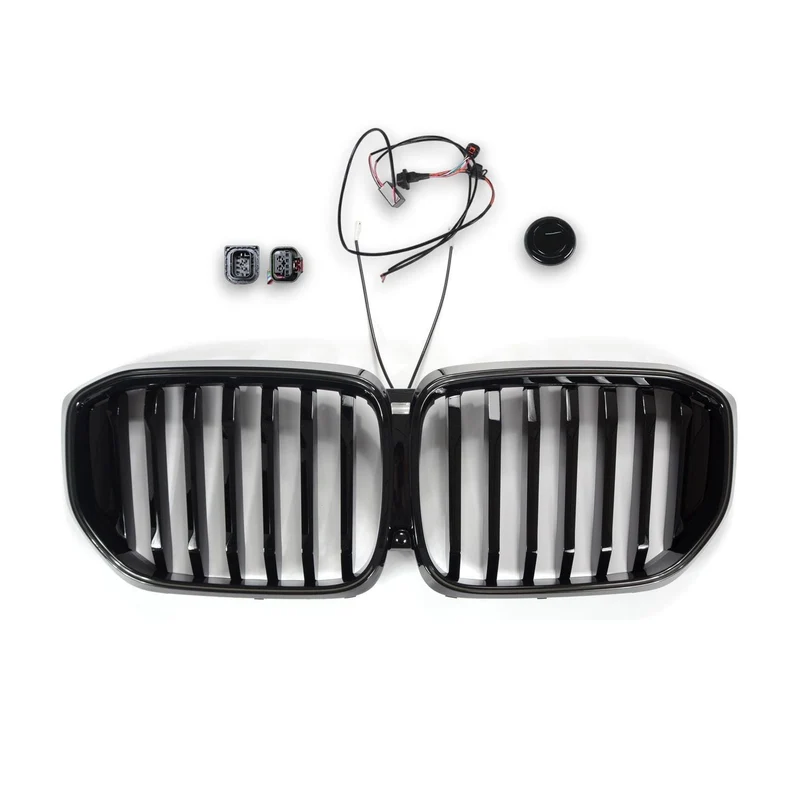 Calandre LED noire brillante BMW X5 G05 LCI simple double lame 2023-2026