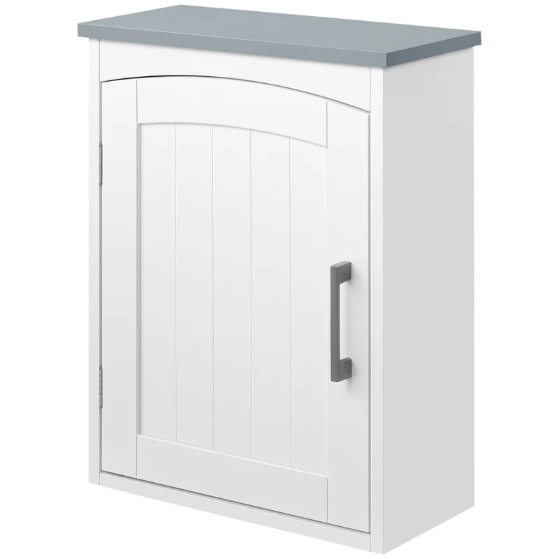 Armoire murale salle de bain wc suspendue 41 x 18,5 x 52 cm étagère réglable gain de place épuré design en MDF blanc 21_0001902