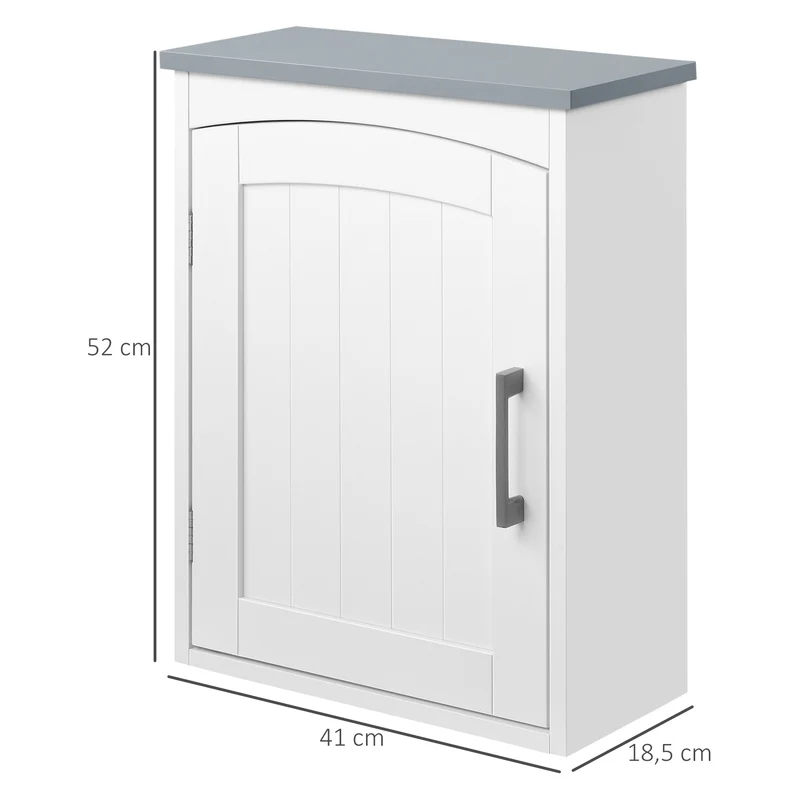 Armoire murale salle de bain wc suspendue 41 x 18,5 x 52 cm étagère réglable gain de place épuré design en MDF blanc 21_0001902