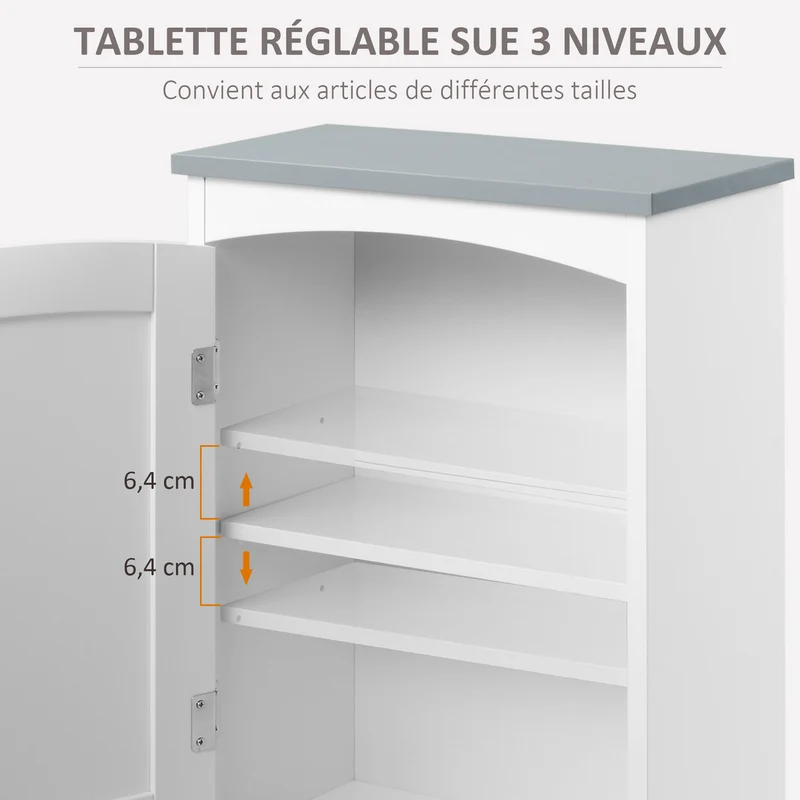 Armoire murale salle de bain wc suspendue 41 x 18,5 x 52 cm étagère réglable gain de place épuré design en MDF blanc 21_0001902
