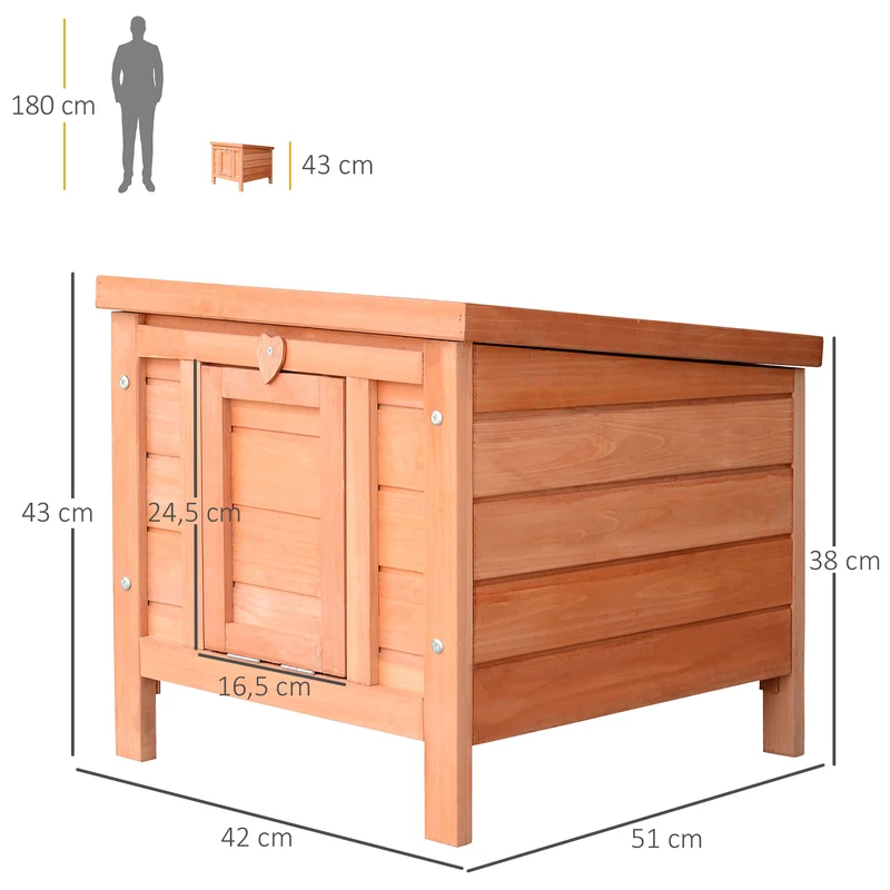 Clapier pour lapins extérieur surélevé 51 x 42 x 43 cm toit ouvrant rampe antidérapante douillet rustique en bois naturel 21_0007606