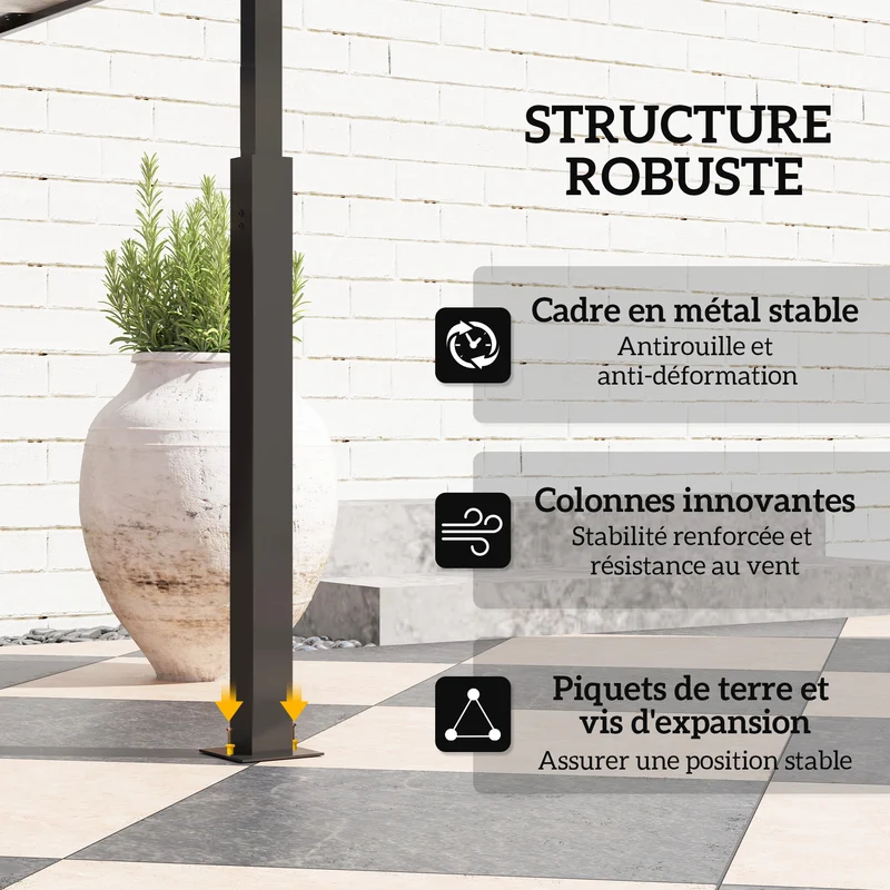 Tonnelle de barbecue extérieure double toit 243 x 148 x 248 cm anti fumée étagères de rangement contemporain en métal kaki 21_0004877