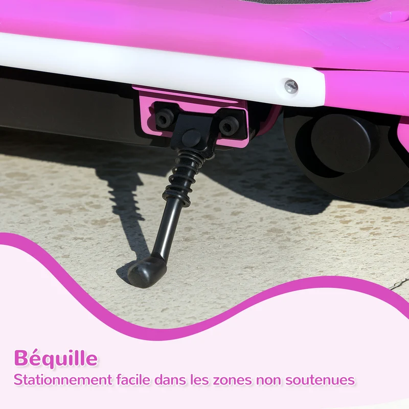 Trottinette électrique enfants 76 x 46 x 93 cm frein électrique pneus anti-crevaison design moderne en métal violet 21_0006953