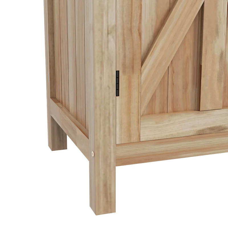 Table de rempotage armoire 83 x 40 x 92 cm 2 étagères pieds antidérapants style rustique jardin en bois de sapin naturel 21_0005451