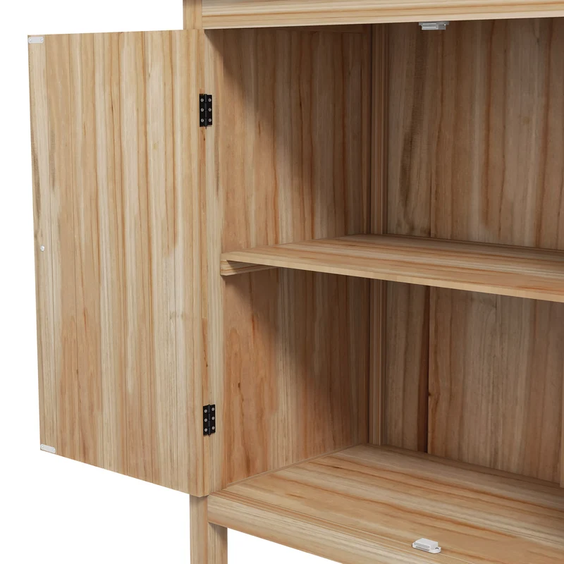 Table de rempotage armoire 83 x 40 x 92 cm 2 étagères pieds antidérapants style rustique jardin en bois de sapin naturel 21_0005451