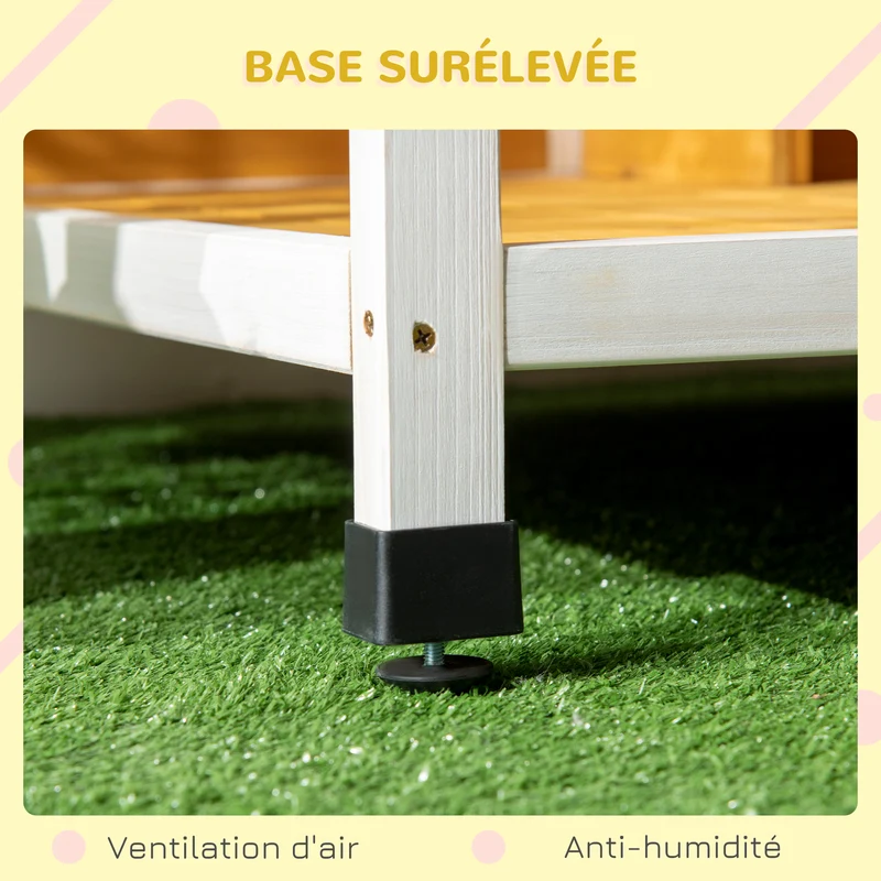 Niche pour chien extérieur 85,5 x 62 x 60 cm isolante toit ouvrant rustique véranda jardin cosy en bois de sapin orange 21_0007300