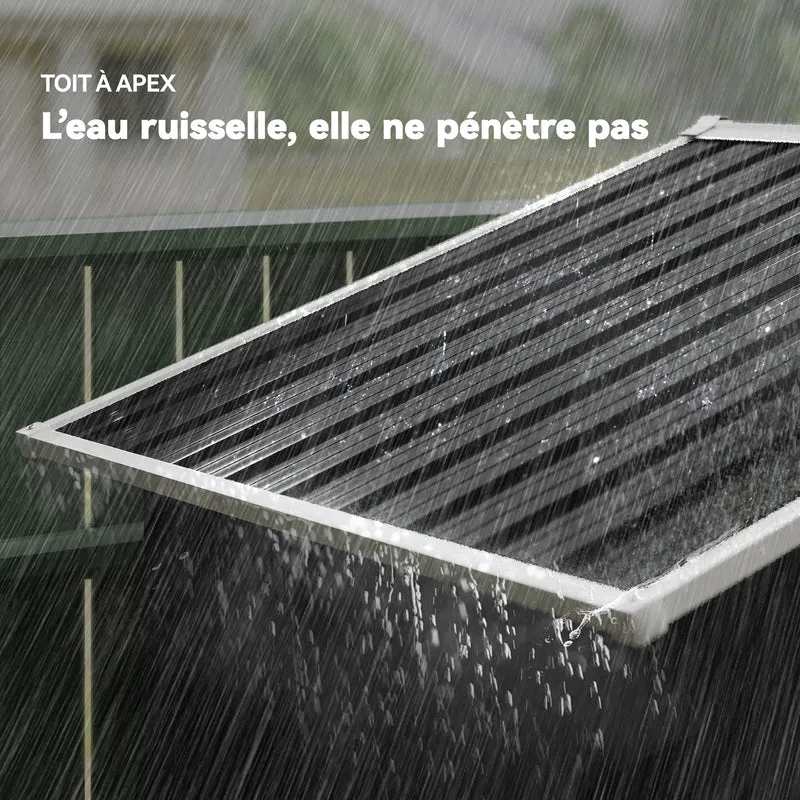 Abri de jardin rangement extérieur 194 x 107 x 191 cm double porte coulissante ventilé moderne design en acier gris foncé 21_0004182