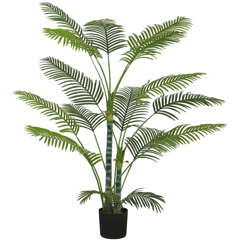 Plante artificielle palmier intérieur 170 x 20 x 17 cm sans arrosage effet réaliste décoratif tendance en plastique vert 21_0001397