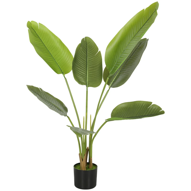 Plante artificielle oiseau de paradis intérieur salon 109 x 15 x 15 cm sans arrosage stable décoratif en plastique vert 21_0001393