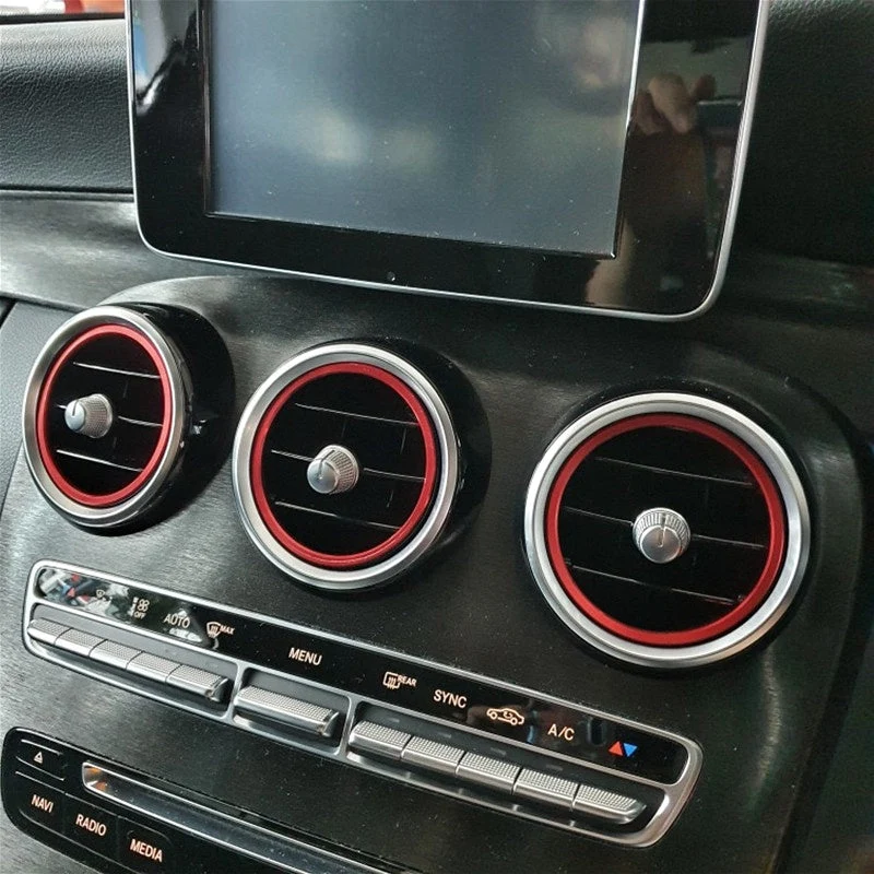 Entourages grilles climatisation Mercedes GLC X253 2015-2022 - Rouge Bleu