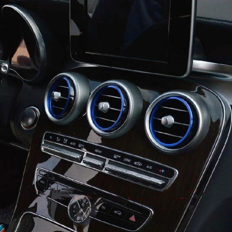Entourages grilles climatisation Mercedes GLC X253 2015-2022 - Rouge Bleu