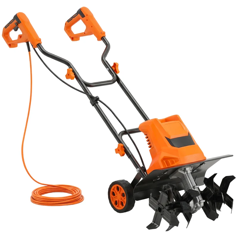 Motobineuse électrique jardin 111 x 40 x 96 cm labour 40 cm profondeur 20 cm industriel moderne en acier orange 21_0005677
