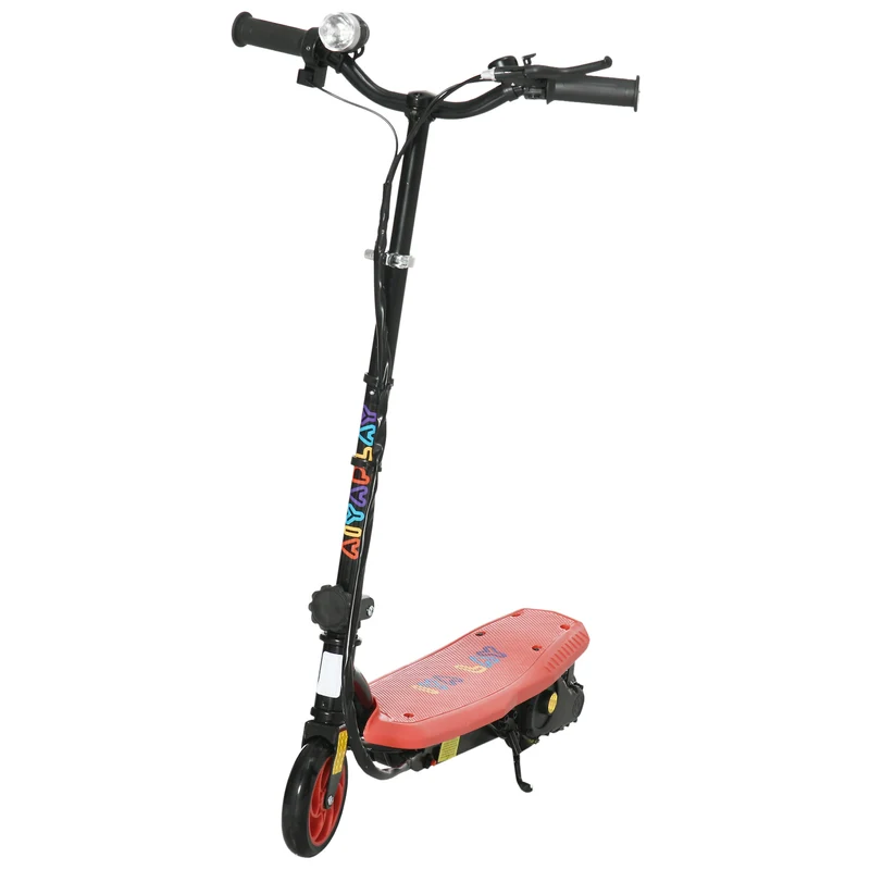 Trottinette électrique enfant pliable 75 x 48 x 105 cm guidon réglable autonomie 10 km moderne tendance en métal rouge 21_0006951
