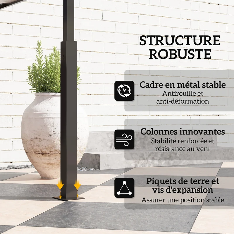 Tonnelle de barbecue pour jardin double toit 243 x 148 x 248 cm étagères crochets contemporain et en métal gris foncé 21_0004876
