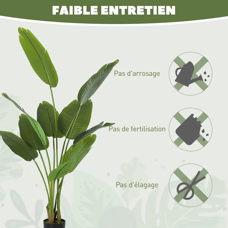 Plante artificielle oiseau de paradis intérieur 160 x 16,5 x 13,5 cm sans entretien stable contemporain en plastique vert 21_0001392