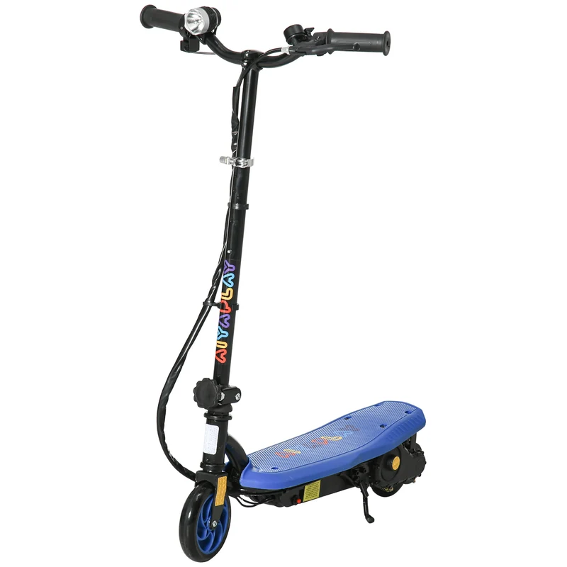Trottinette électrique enfant pliable 75 x 48 x 93 cm guidon réglable autonomie 10 km moderne design en métal bleu 21_0006950