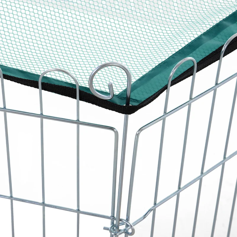 Enclos pour chien modulable hexagonal 120 x 120 x 60 cm porte verrouillable pliable moderne industriel en métal argent 21_0007400