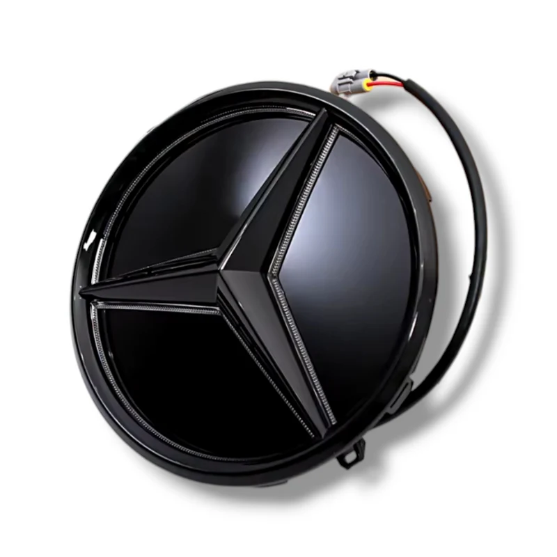 Emblème calandre Mercedes lumineux LED noir brillant