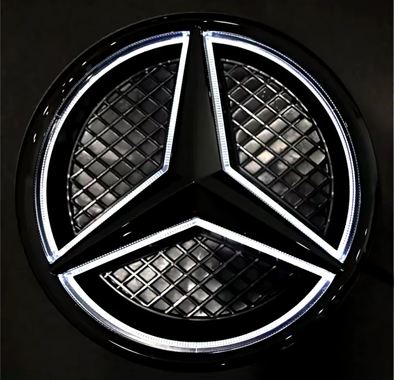 Emblème calandre Mercedes lumineux LED noir brillant