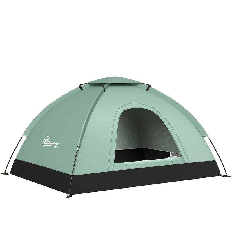 Tente de camping dôme 206 x 185 x 120 cm légère aérée design contemporain extérieur camouflage en polyester vert foncé 21_0006468