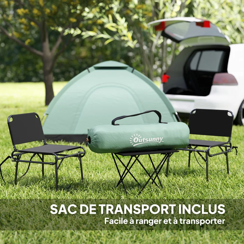 Tente de camping dôme 206 x 185 x 120 cm légère aérée design contemporain extérieur camouflage en polyester vert foncé 21_0006468