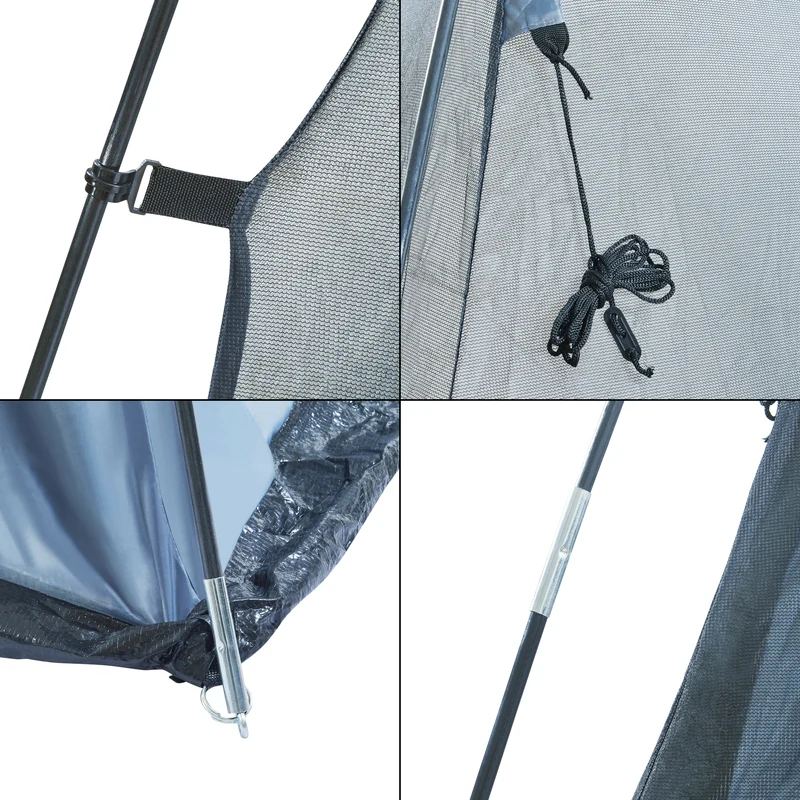 Tonnelle de jardin 305 x 305 x 213 cm gris / vert clair 03_0011128