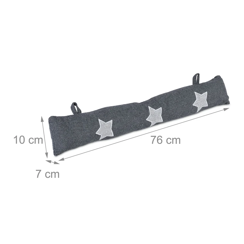 Boudin de porte contre courant d'air design épuré 10 x 76 x 7 cm en polyester gris 13_0014935