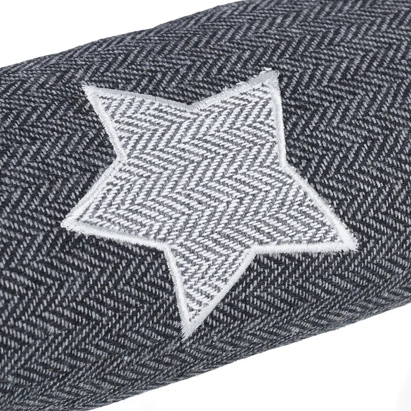 Boudin de porte contre courant d'air design épuré 10 x 76 x 7 cm en polyester gris 13_0014935