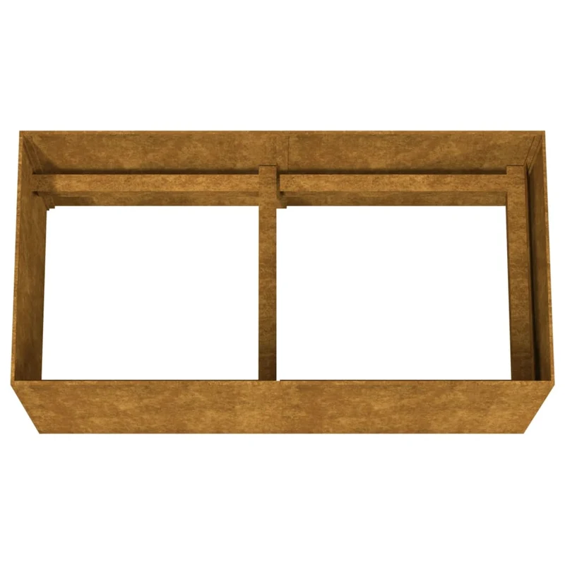 Jardinière bac lit surélevé plantes fleurs terrasse jardin de jardin 200 x 40 x 40 cm acier corten marron 02_0039394