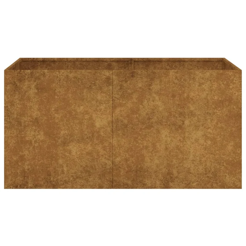 Jardinière bac lit surélevé plantes fleurs terrasse jardin 80 x 40 x 40 cm acier corten marron 02_0037868