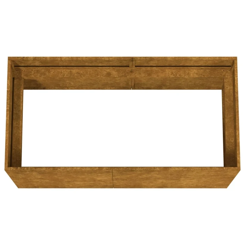 Jardinière bac lit surélevé plantes fleurs terrasse jardin 80 x 40 x 40 cm acier corten marron 02_0037868