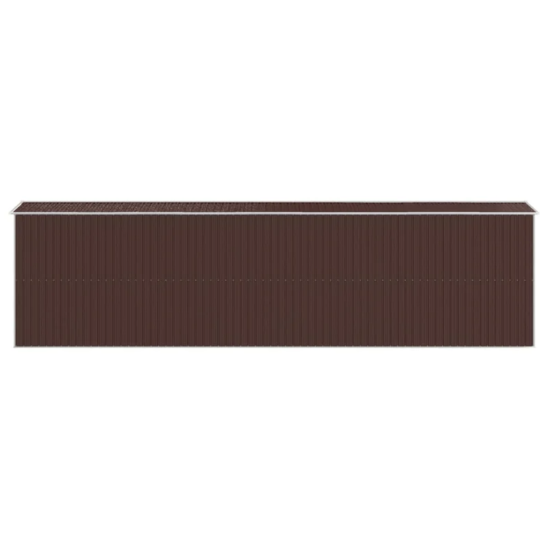 Abri de jardin cabane cabanon maison de stockage remise extérieur hangar outils robuste foncé 192 x 772 x 223 cm acier galvanisé marron 02_0022324