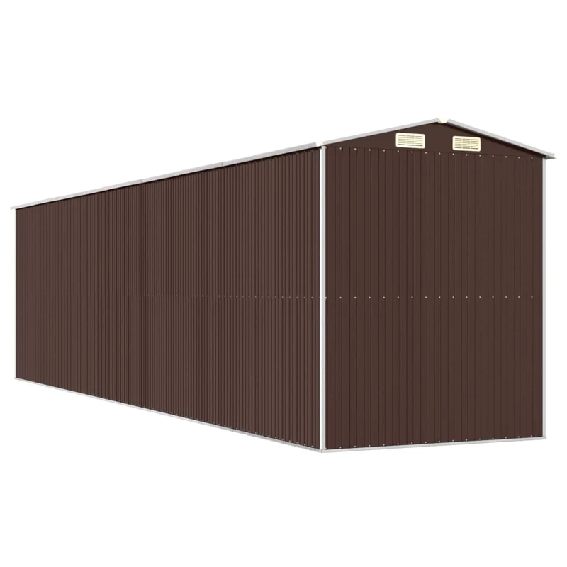Abri de jardin cabane cabanon maison de stockage remise extérieur hangar outils robuste foncé 192 x 772 x 223 cm acier galvanisé marron 02_0022324
