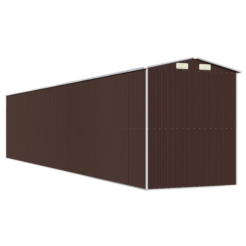 Abri de jardin cabane cabanon maison de stockage remise extérieur hangar outils robuste foncé 192 x 1021 x 223 cm acier galvanisé marron 02_0022315