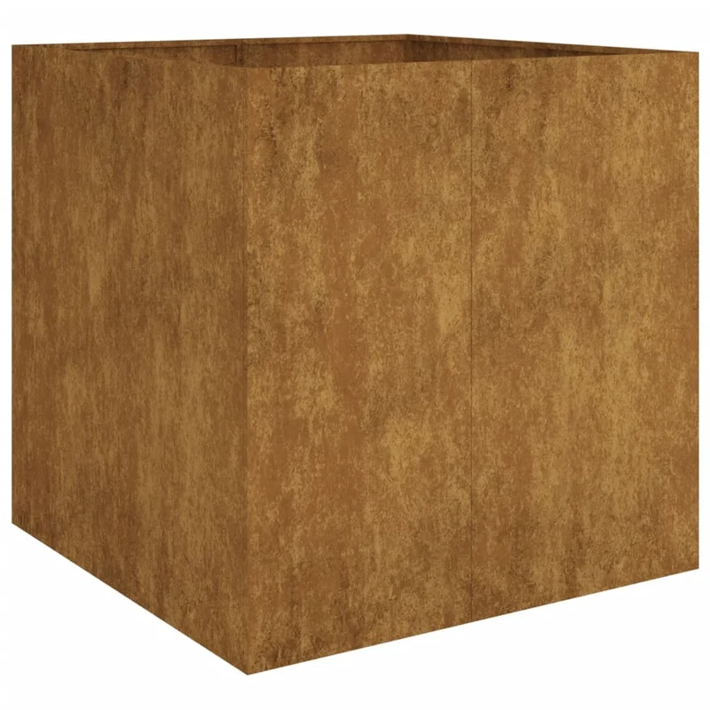 Jardinière bac lit surélevé plantes fleurs terrasse jardin 80 x 80 x 80 cm acier corten marron 02_0037930