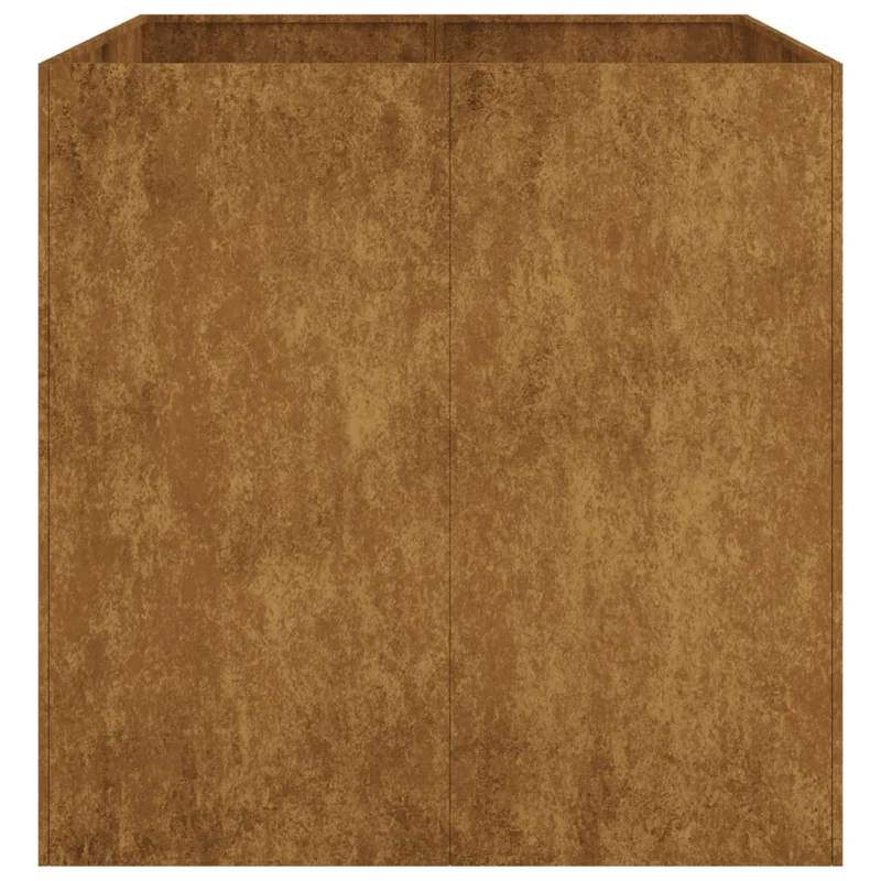 Jardinière bac lit surélevé plantes fleurs terrasse jardin 80 x 80 x 80 cm acier corten marron 02_0037930