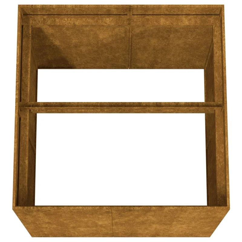 Jardinière bac lit surélevé plantes fleurs terrasse jardin 80 x 80 x 80 cm acier corten marron 02_0037930