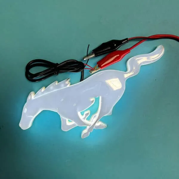 Emblème Lumineux Mustang Chrome 205mm Calandre