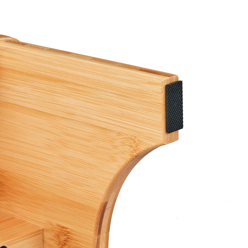 Tabouret marchepied pour adultes et enfants 40 x 30 x 30 cm finition naturelle élégant en bambou beige 13_0014684