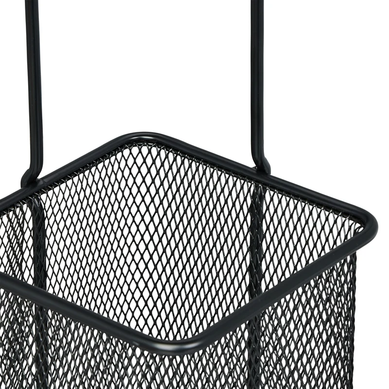 Porte-parapluie carré design moderne rangement entrée bureau 52,5 x 13,5 x 13,5 cm en métal noir 13_0014127