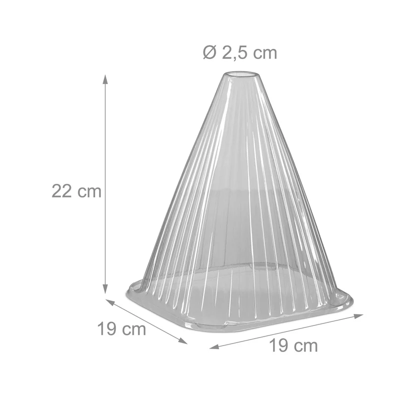 Lot de 32 cloches à salade design jardin climat optimal protection nuisibles 20 x 20 x 25 cm en PVC gris 13_0014392