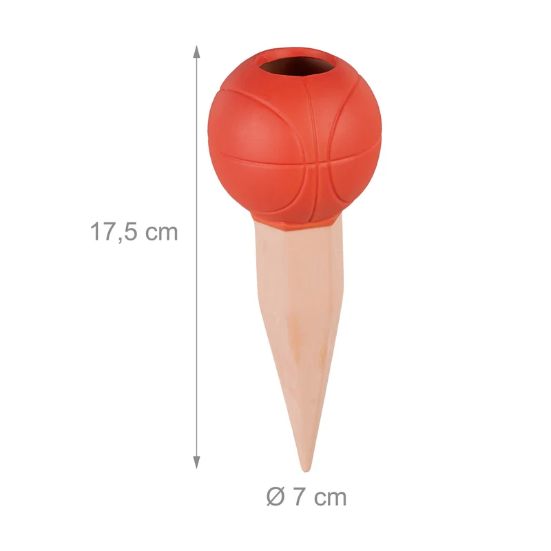 Lot de 4 cônes d'arrosage automatique en terre cuite pour plantes jardin intérieur extérieur 30 x 10 x 10 cm en argile marron 13_0014911