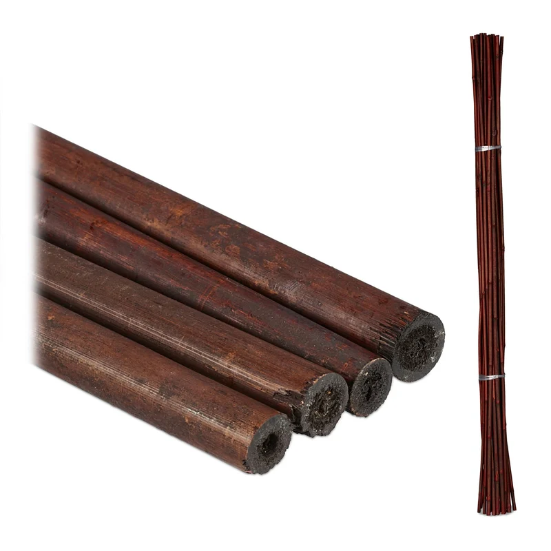 Lot de 25 tuteurs à plantes support jardin 150 x 1 cm design naturel ambiance asiatique en bambou 13_0014624