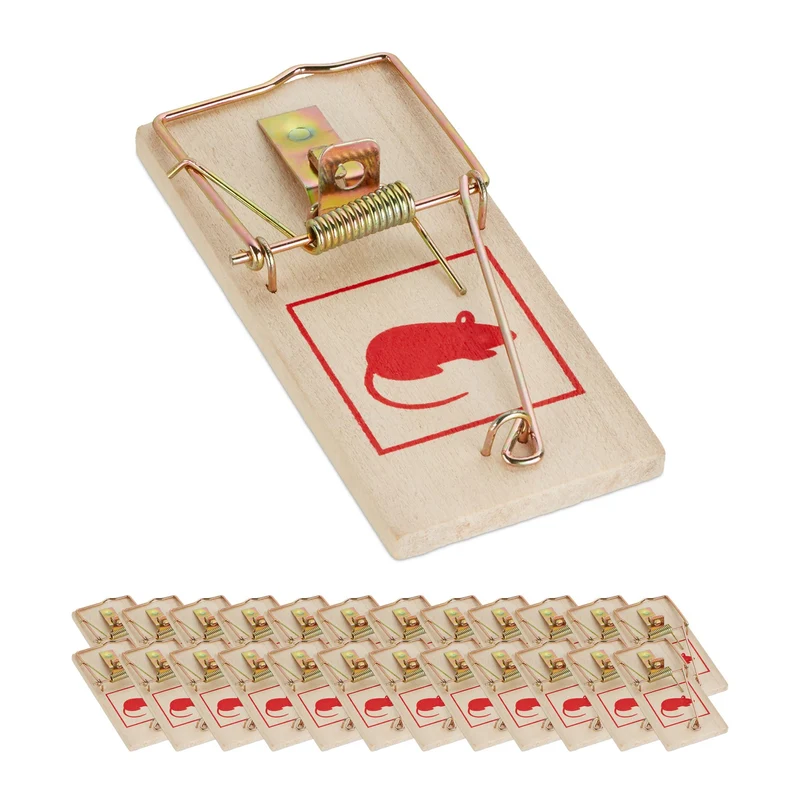 Lot de 25 pièges à souris réutilisables en bois pour maison jardin fonctionnement mécanique classique rouge 13_0014094