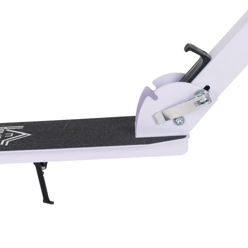Trottinette pliable enfant 88 x 37 x 75-100 cm guidon réglable quatre niveaux frein arrière moderne en aluminium blanc 21_0000672
