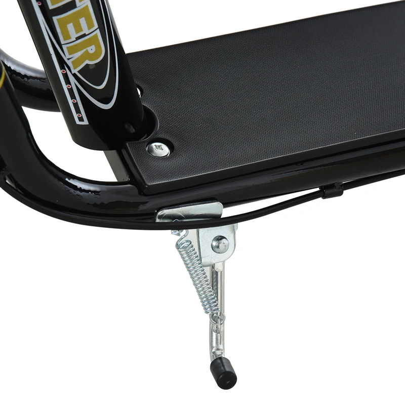 Trottinette enfant tout terrain 120 x 58 x 95 cm grandes roues pneumatiques hauteur réglable design épuré en acier noir 21_0000666