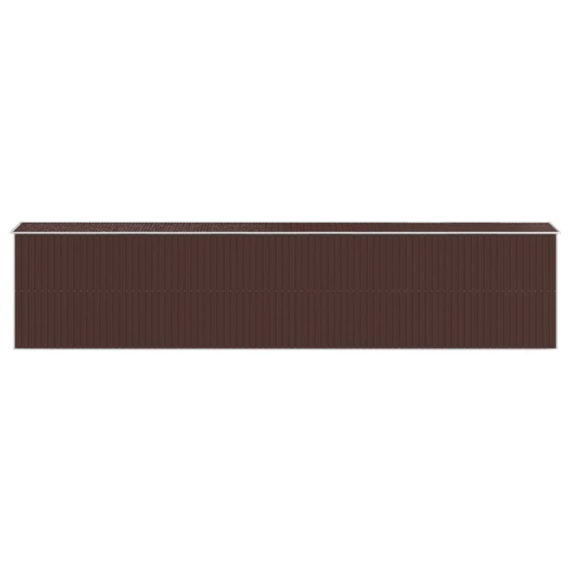 Abri de jardin cabane cabanon maison de stockage remise extérieur hangar outils robuste foncé 192 x 938 x 223 cm acier galvanisé marron 02_0022326