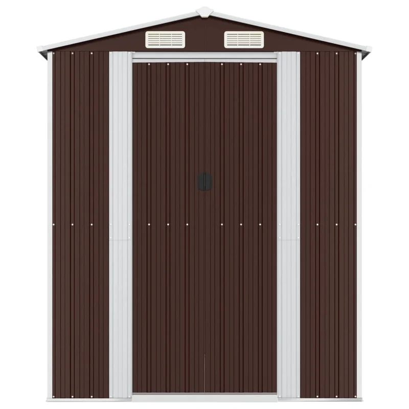 Abri de jardin cabane cabanon maison de stockage remise extérieur hangar outils robuste foncé 192 x 689 x 223 cm acier galvanisé marron 02_0022323
