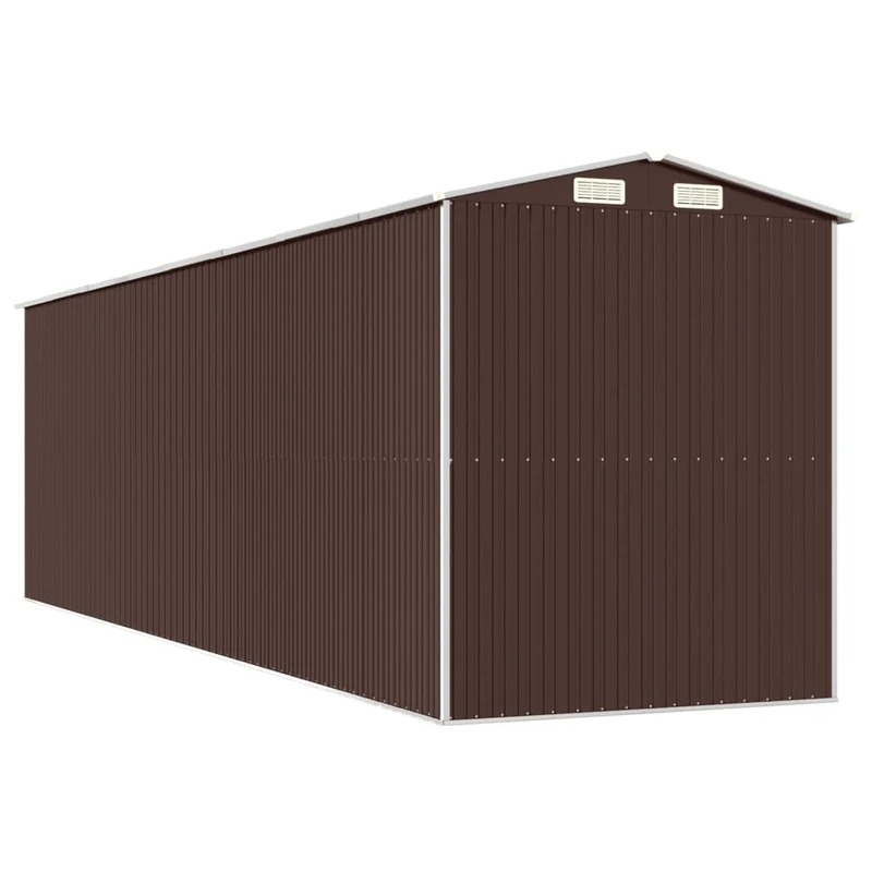 Abri de jardin cabane cabanon maison de stockage remise extérieur hangar outils robuste foncé 192 x 689 x 223 cm acier galvanisé marron 02_0022323