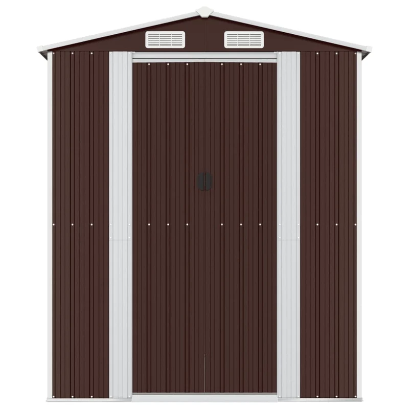Abri de jardin cabane cabanon maison de stockage remise extérieur hangar outils robuste foncé 192 x 855 x 223 cm acier galvanisé marron 02_0022325